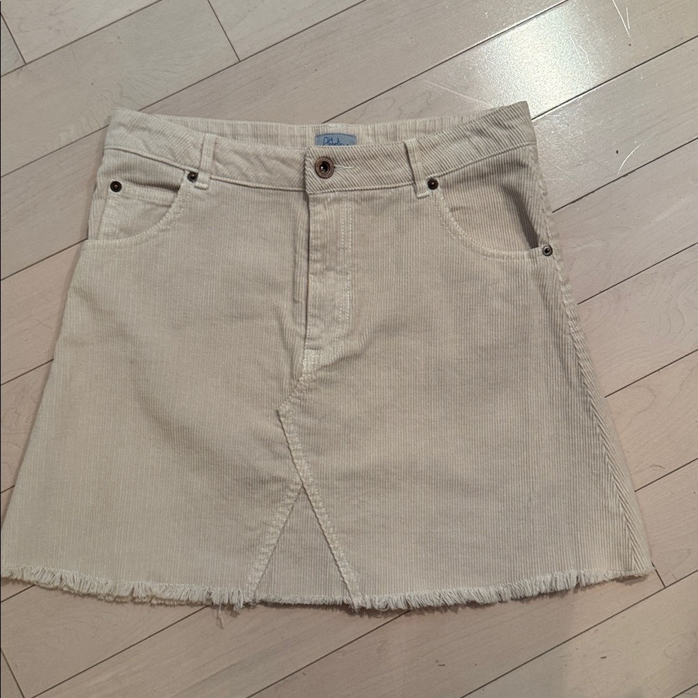 Abbeline Cream Corduroy Skirt